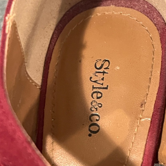 STYLE & CO women red suede stiletto heels/size 6M - Picture 5 of 8